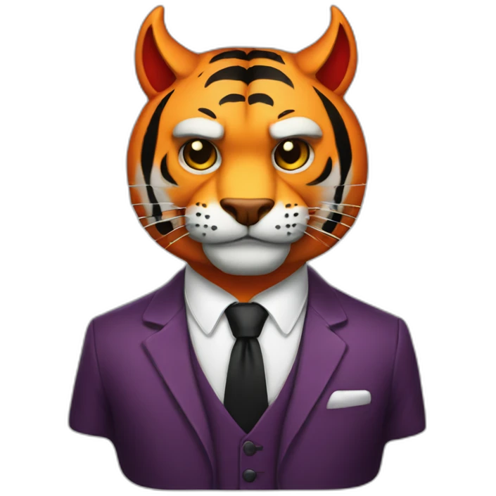 Devil Tiger with suit emoji