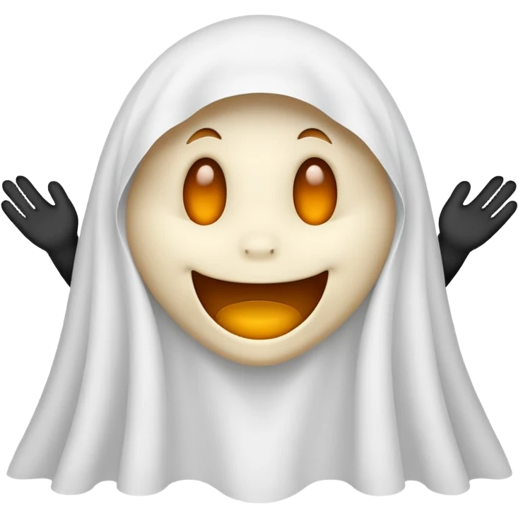 ghost emoji, classic white sheet, cute expression emoji