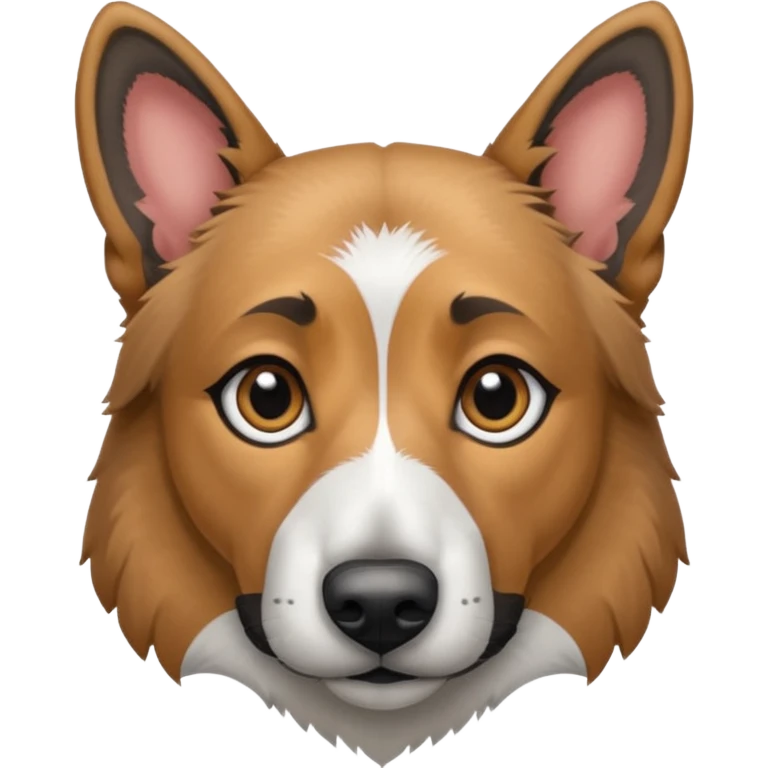 chien croisé malinois berger australien (ressemble + au malinois, yeux gris et poils mi long et gris emoji