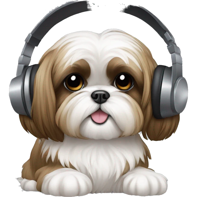 shih tzu listening to music emoji