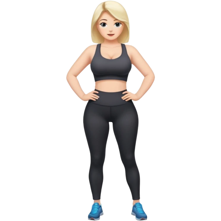 una donna Corpo intero con tette grossissime in leggings emoji