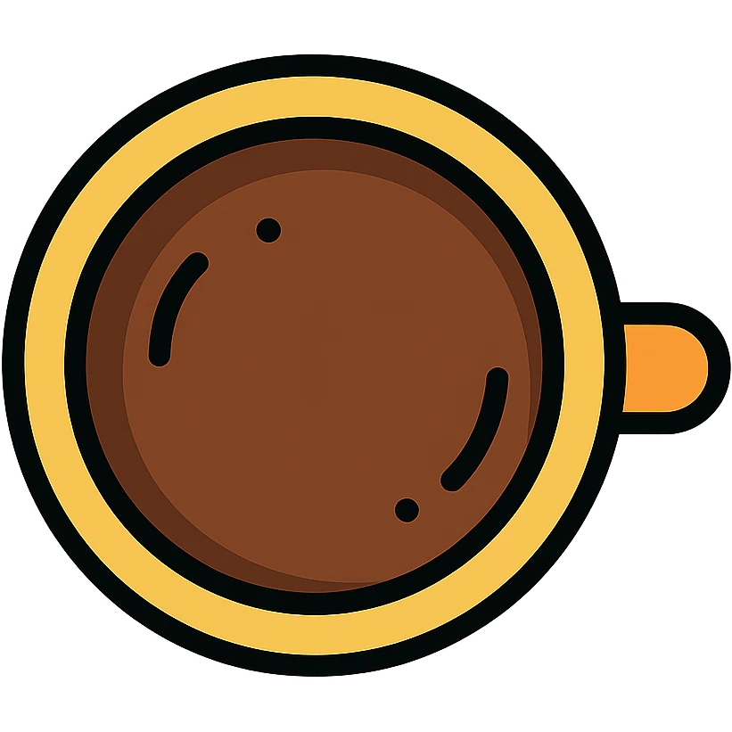 cup of coffee, top-down view, color icon style emoji