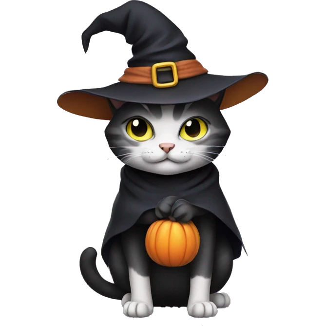 Cat dressed as a witch emoji