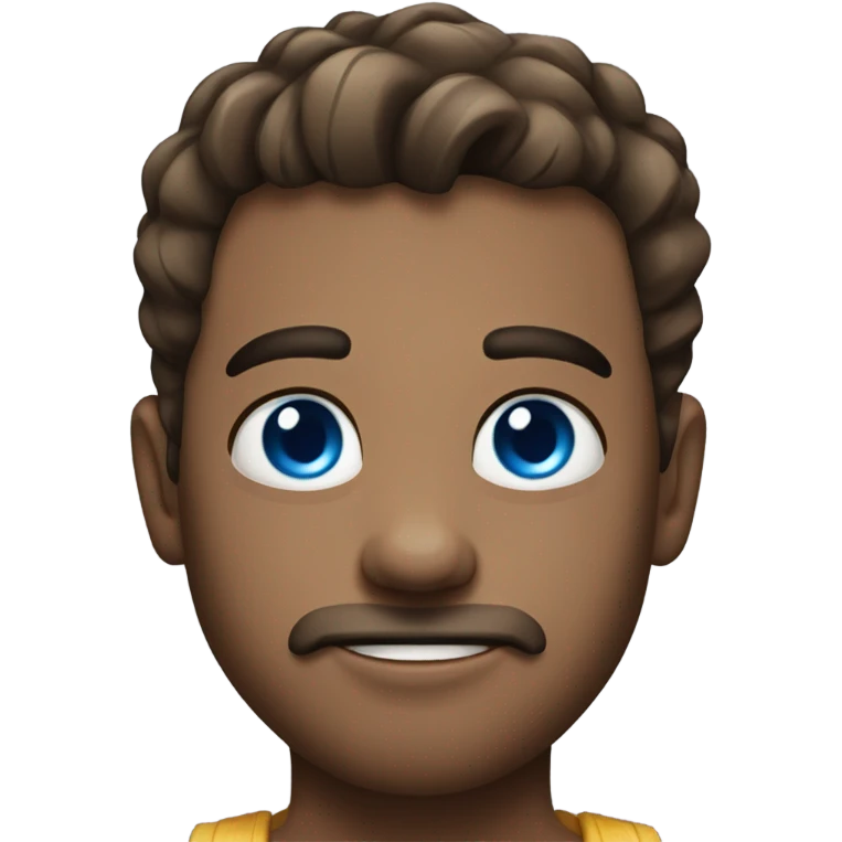 beachguy with blue eyes and longer brown haor emoji