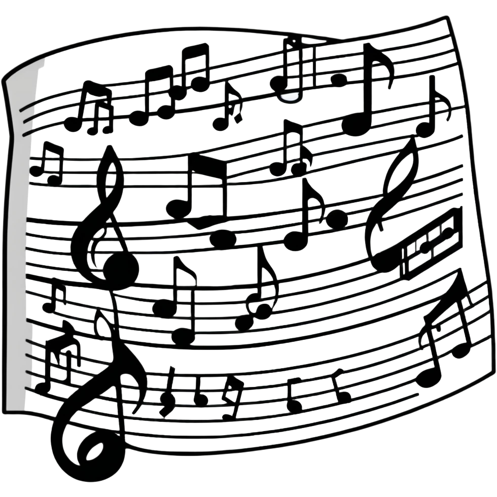Happy music notes with a melody emoji