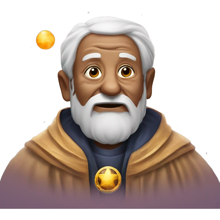 astrologer, old man using a planetary and starry robe emoji