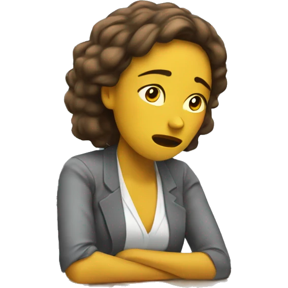 A woman Bored from work emoji
