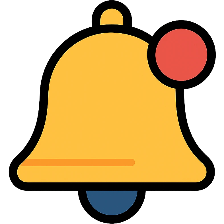bell icon with notification dot, modern icon style emoji