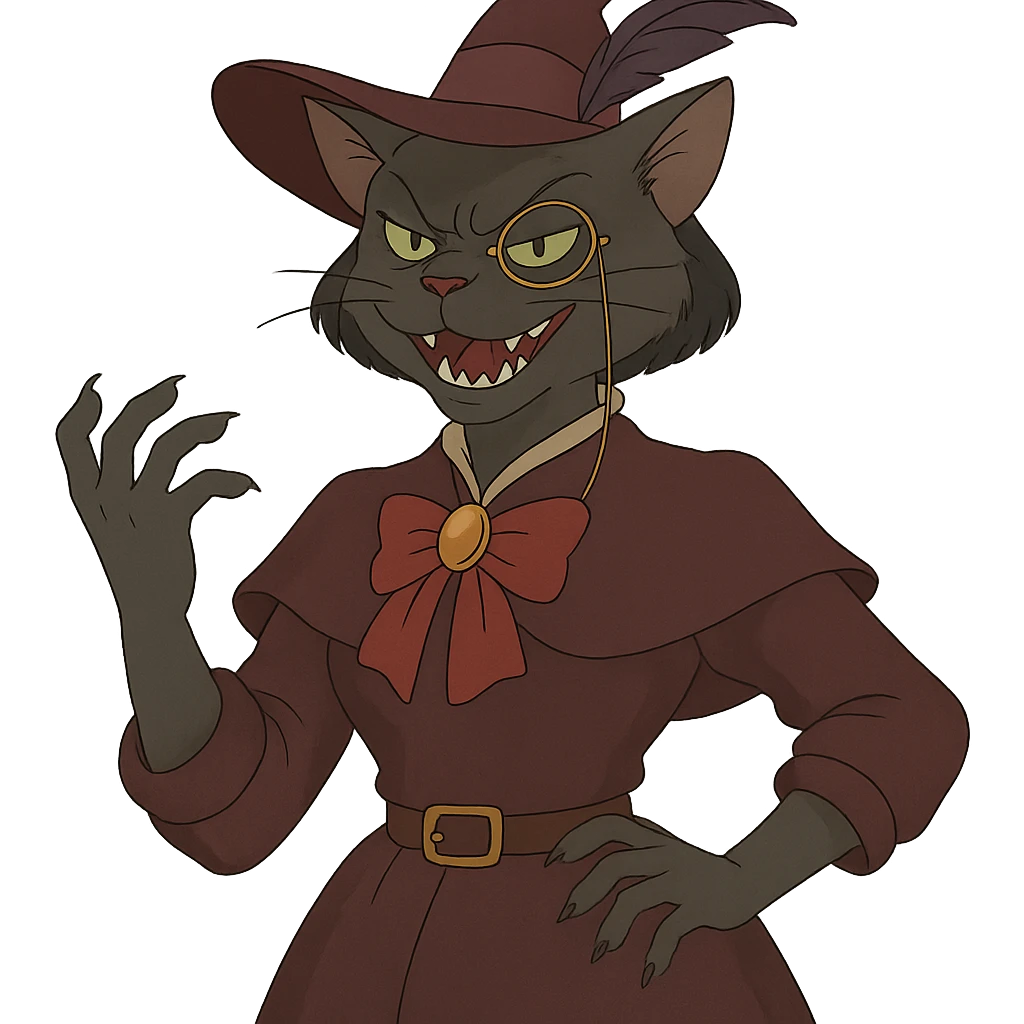 evil British cat-woman emoji