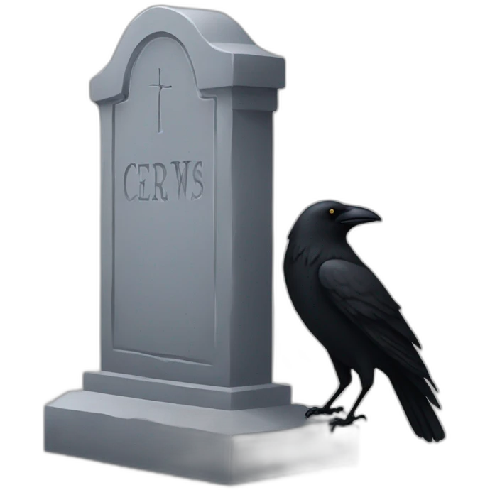 tombstone with crow emoji