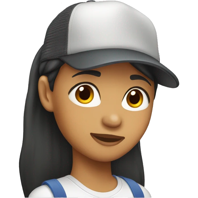 Filipino girl with a mullet in a trucker hat  emoji