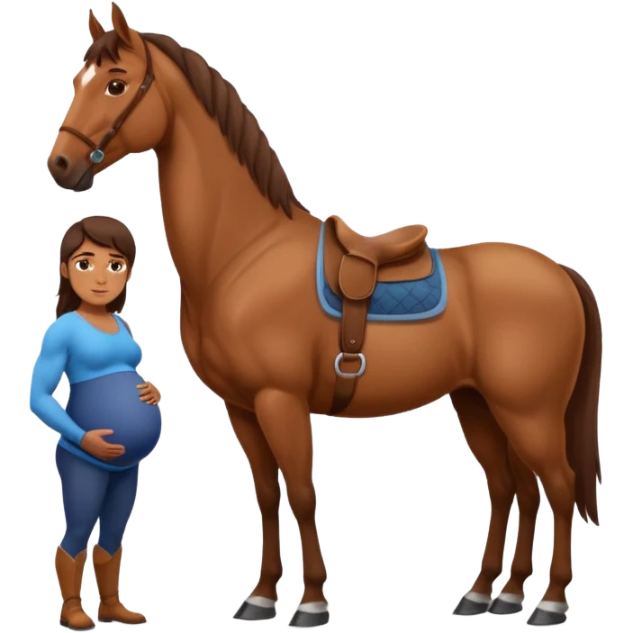 pregnant male with horse emoji