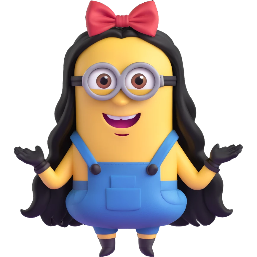female minion with long hair and bow emoji