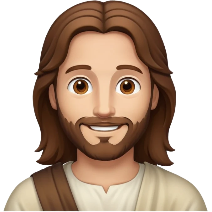 jesus with brown hair smiling emoji