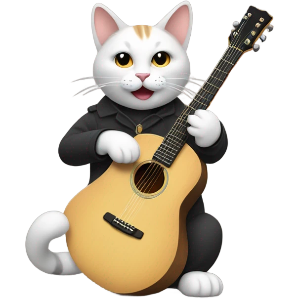 Cat playing guitar  emoji