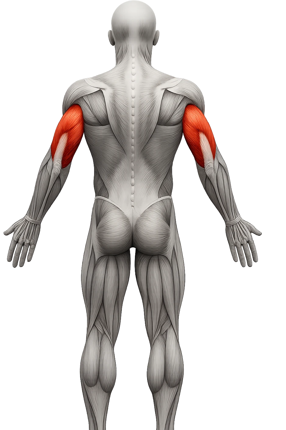 tricipite visto anatomicamente , colora solo il tricipite, il resto fallo in bianco e nero emoji
