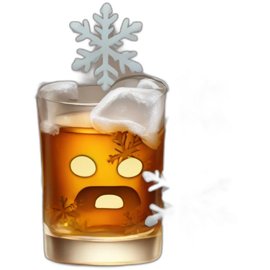 Whiskey with snowflake emoji