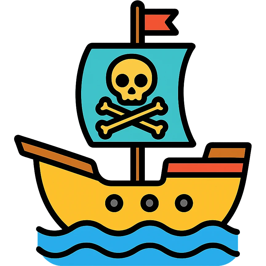 colored pirate ship icon emoji