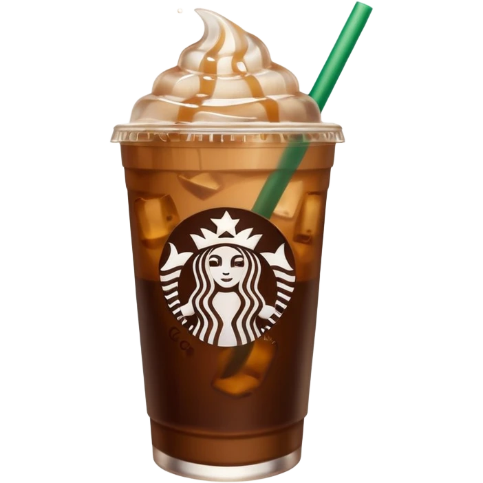 Starbuck ice coffee with ice cubes emoji