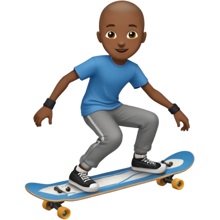 skateboarder black boy mugshot with  emoji