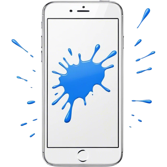 white paint splatter on phone  emoji