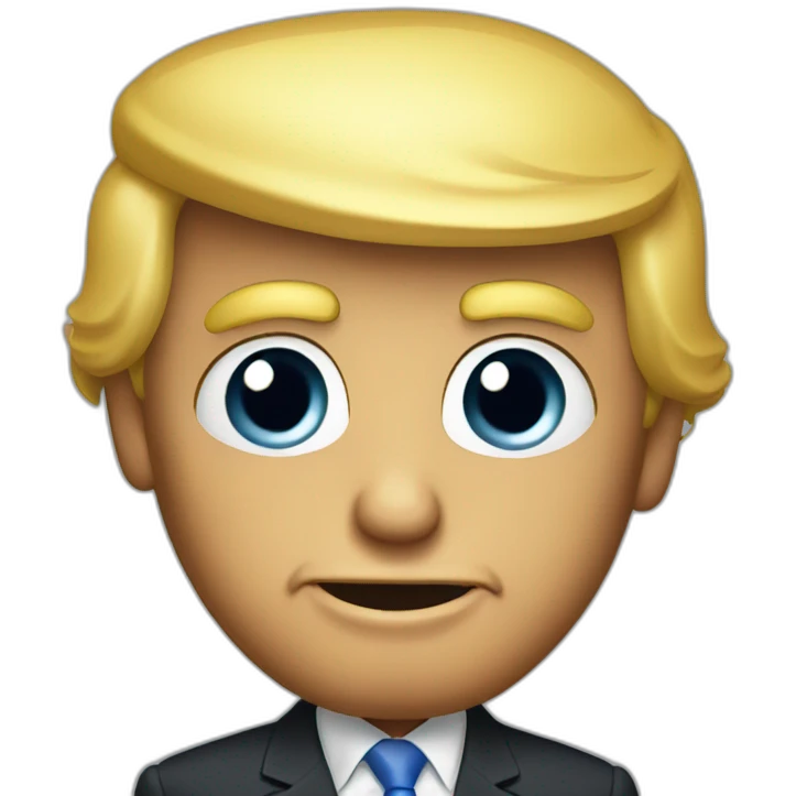 Donald trump with a big smirk emoji