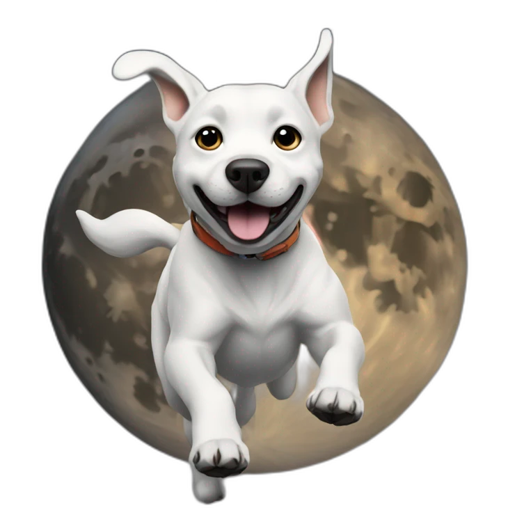 Dog running on the moon emoji