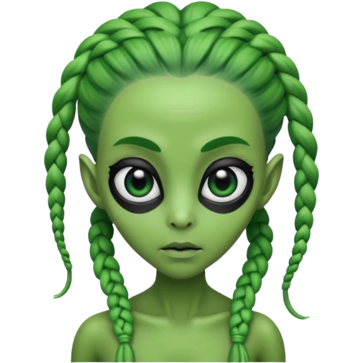 alien with braided hair emoji
