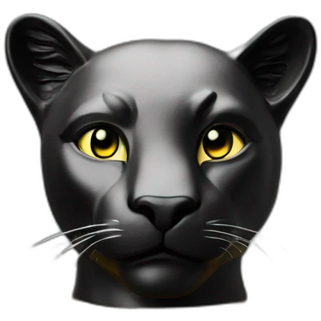 modern statue of a black puma on a golden glittering pedestal, remote view, 4K resolution emoji