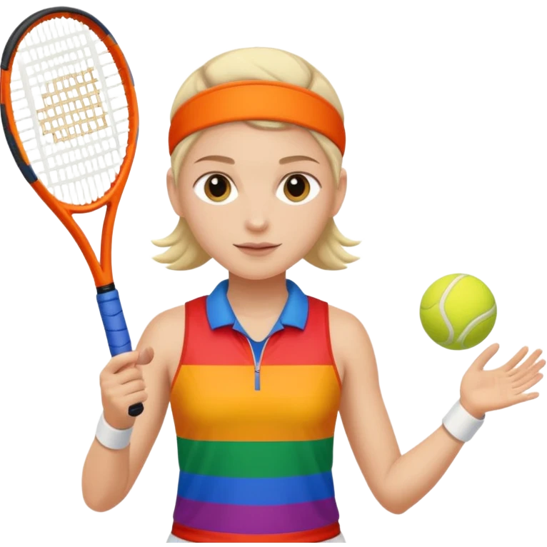 Tennis player dressed in Pride colors  emoji