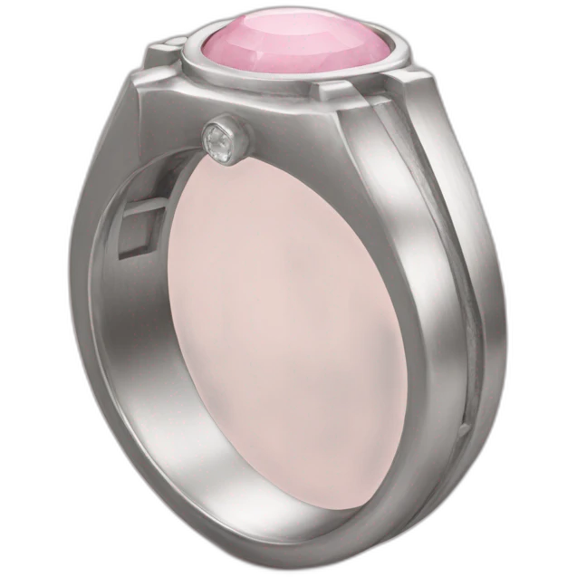silver ring with pastel pink stone emoji
