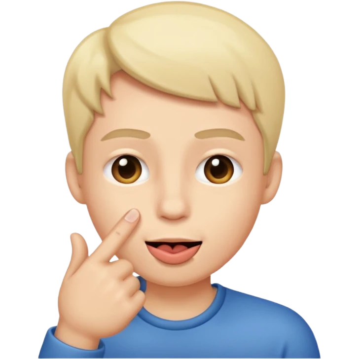 blinking with finger in mouth emoji