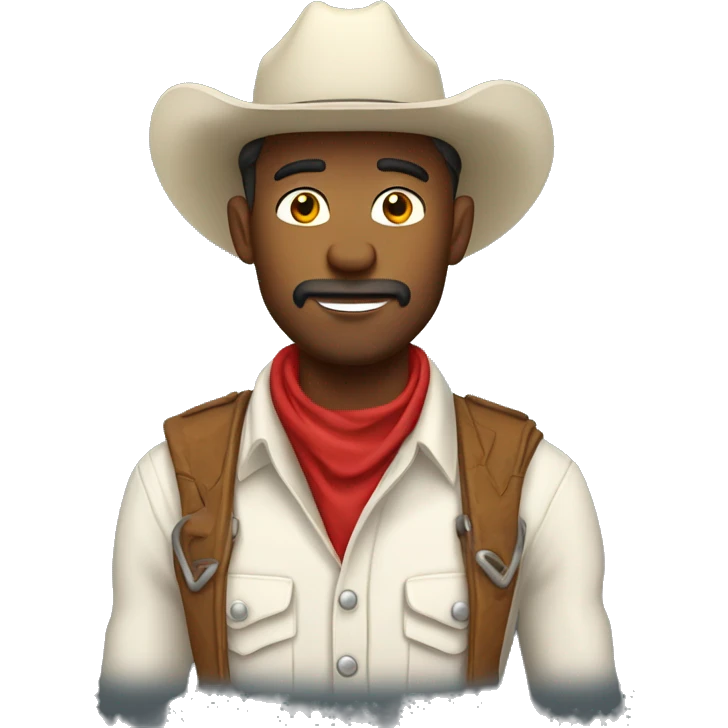 White RedKit cowboy cartoon  emoji