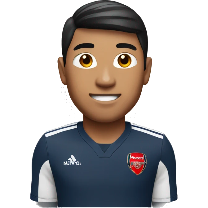 asian with red hair wearing arsenal uniform emoji