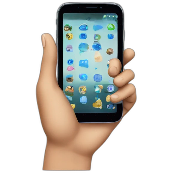 hand with phone emoji