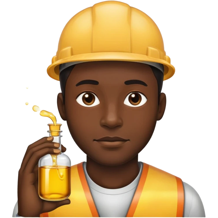 black man with nany oil emoji