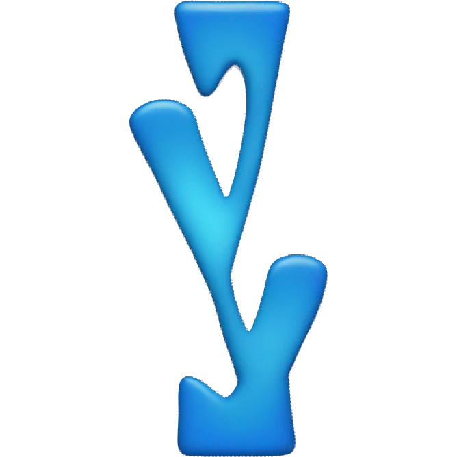 Blue heart with the letter V emoji