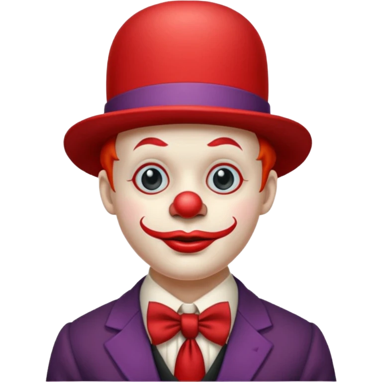 Clown in bowler hat & tie emoji