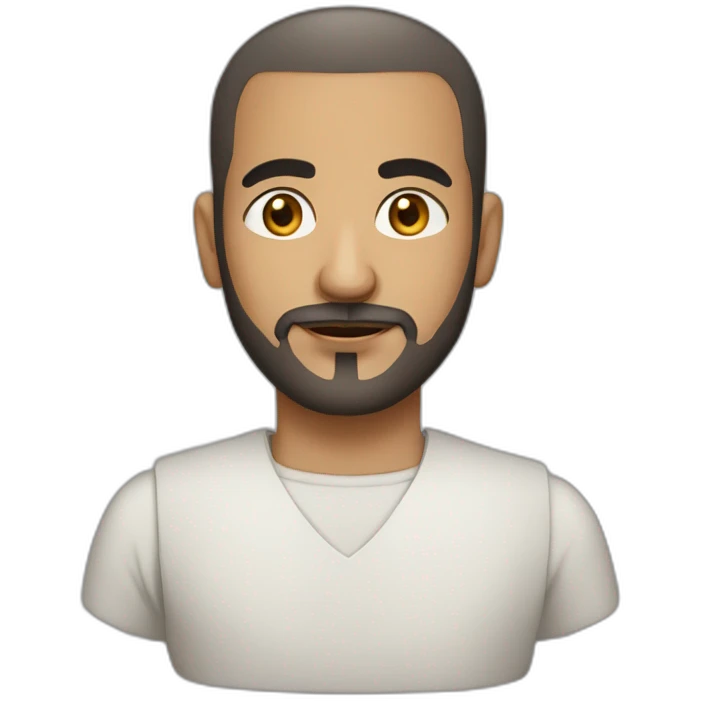 Arab man with shaved hair, goatee and light mustache  emoji