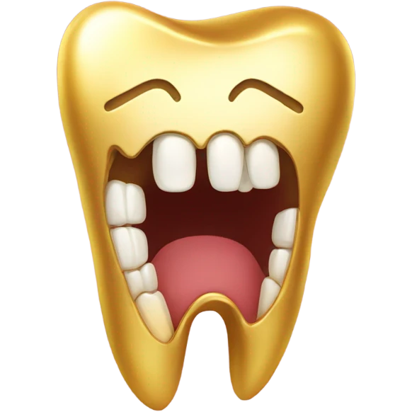 Golden tooth with a gold tooth emoji