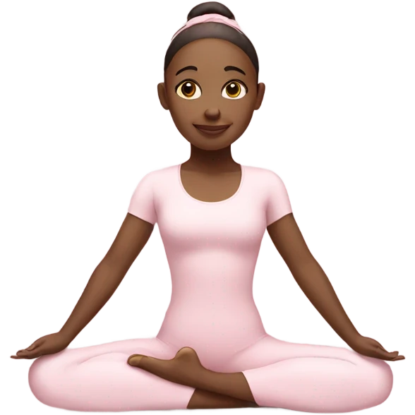 angelic yoga girl in light pink yoga outfit emoji