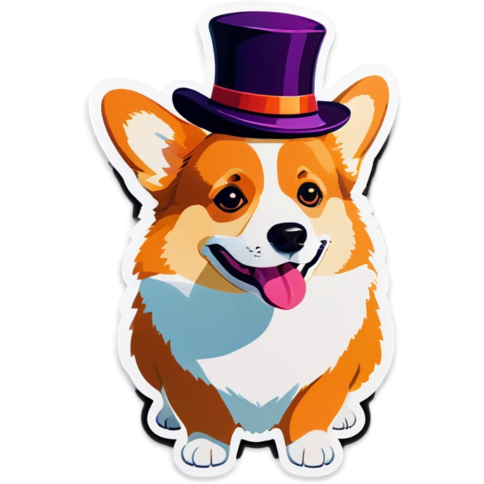 Corgi dog with hat emoji
