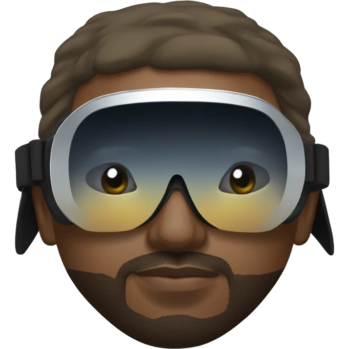 kanye west wearing chrome coated reflective ski goggles emoji