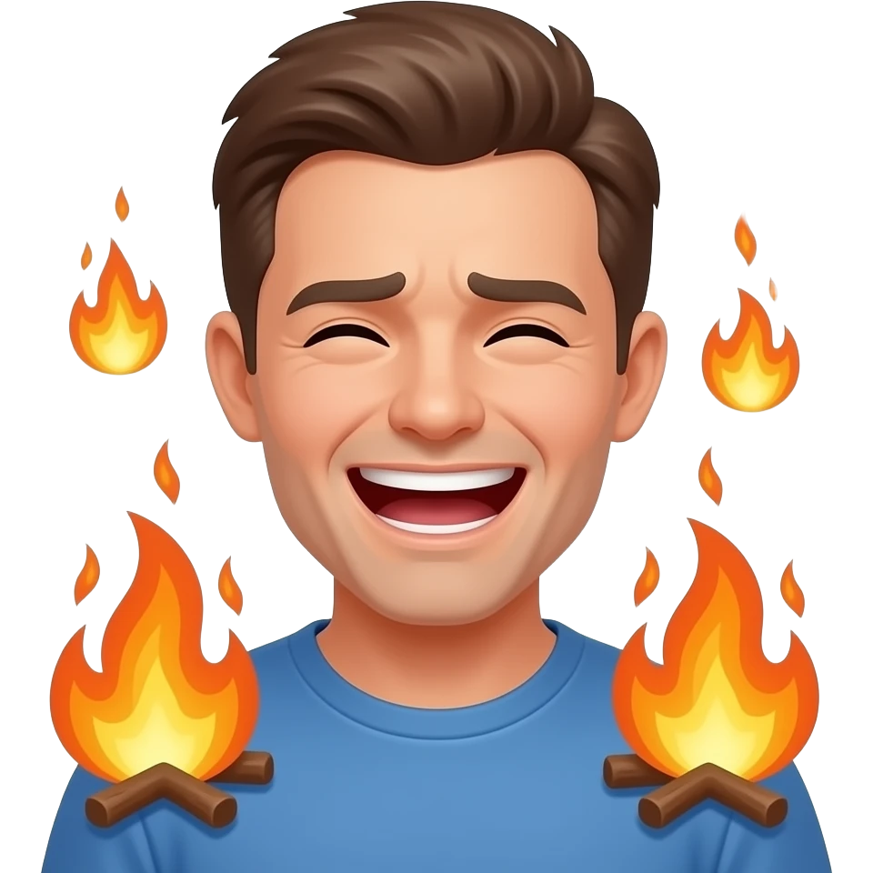 laughing even though everything is on fire and you're stressed out emoji