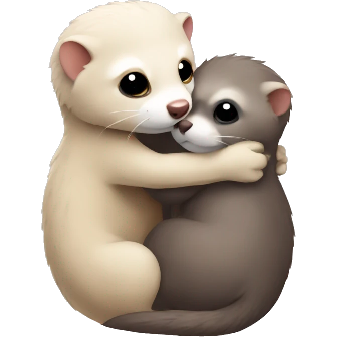 Hugging ferrets  emoji