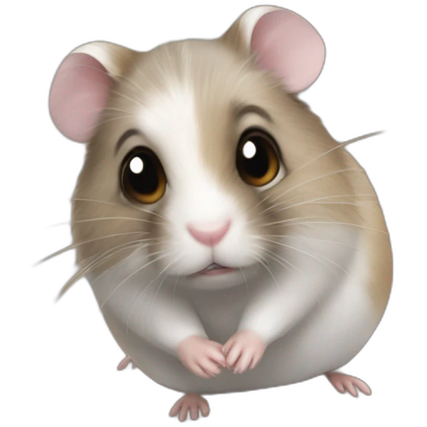 fuzzy hamster gazes ahead emoji