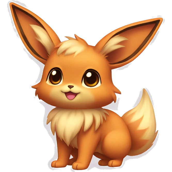 Kawaii Shiny Pastel Orangs Eevee Full Body emoji