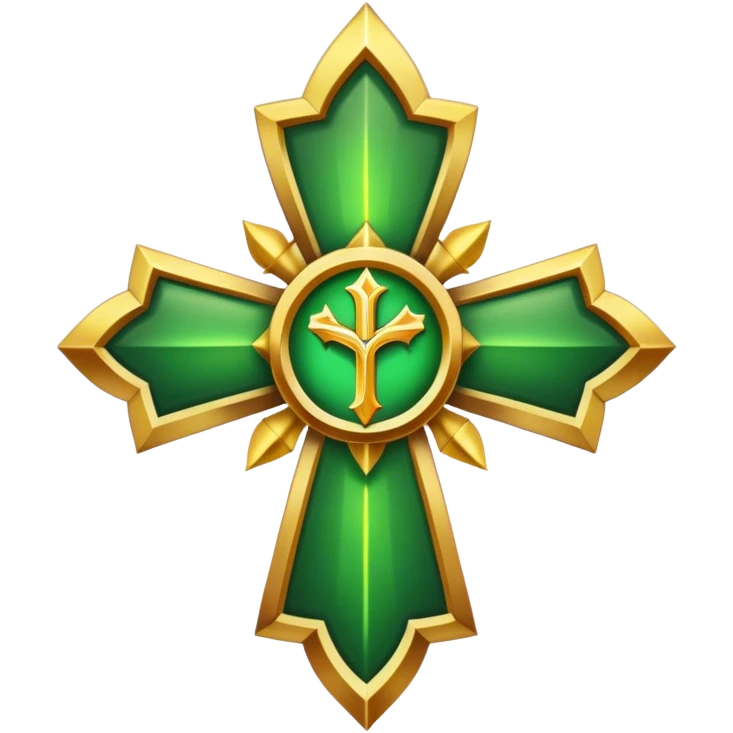 Priest emblem with a touch of green emoji