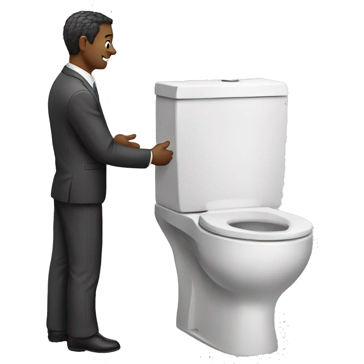two toilets have a handshake emoji