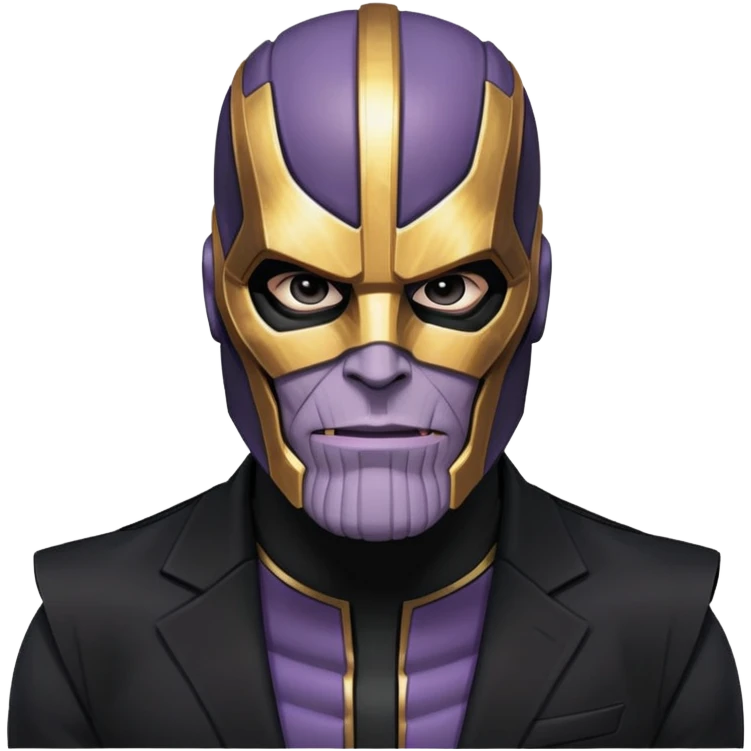 Thanos as Squid Game Front Man with black mask emoji